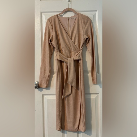 Rachel Rachel Roy Faux Wrap Medium Rose Gold Dress - Picture 3 of 3